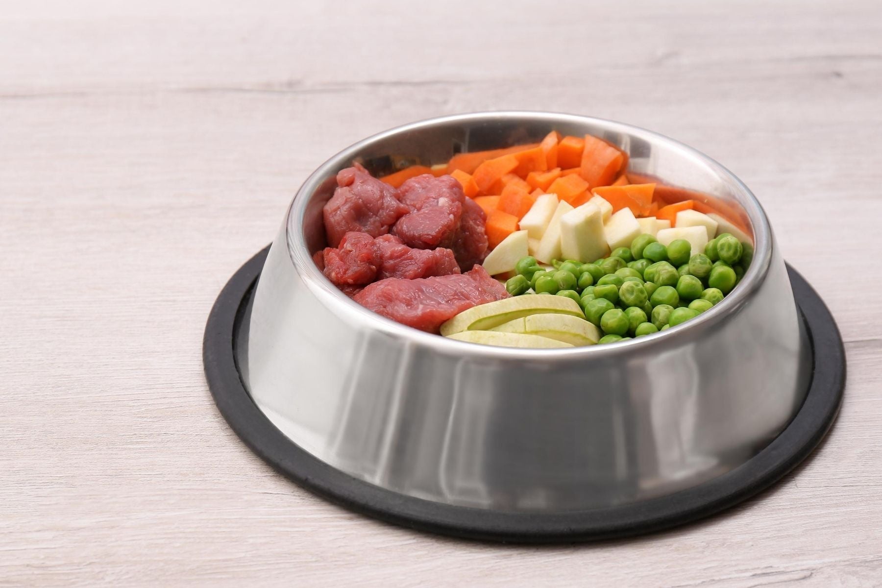 Meat and vegetables for homemade dog food dinner wellbeing for dogs
